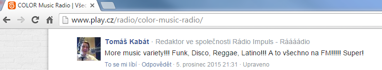 COLOR Music Radio vs. Rádio Impuls