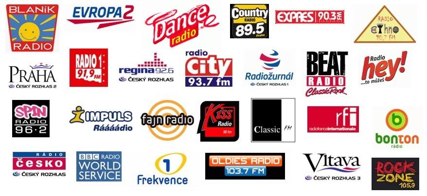 Logotypy pražských FM stanic