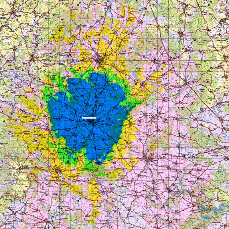 mapka Daice-erven vrch 92.9 MHz/1000W itu370ca