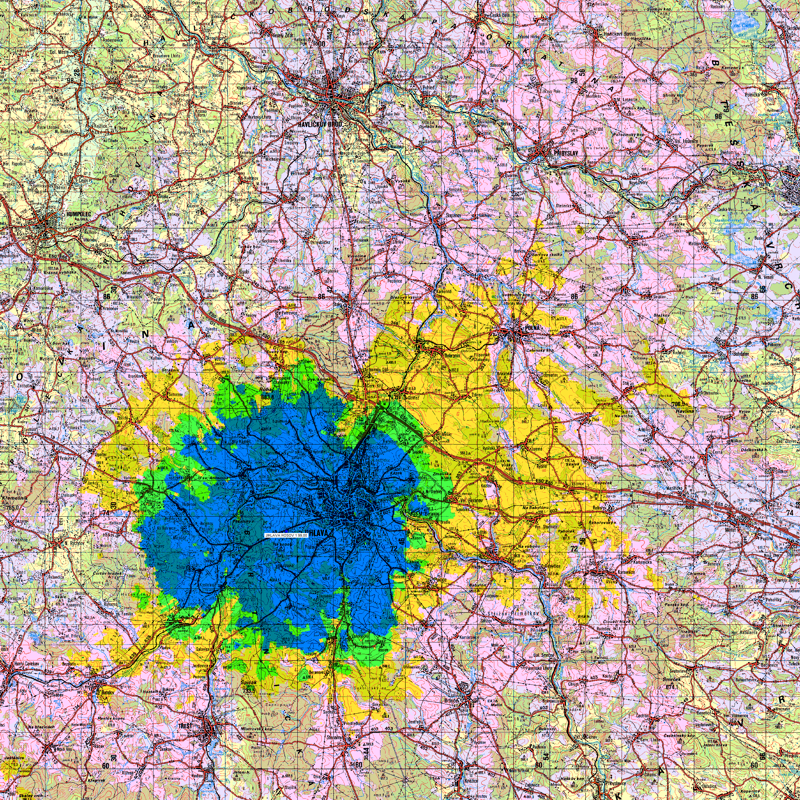 mapka Jihlava/Hosov 591+15m (EfV=+110m), ERP 200W N, metodika itu370ca