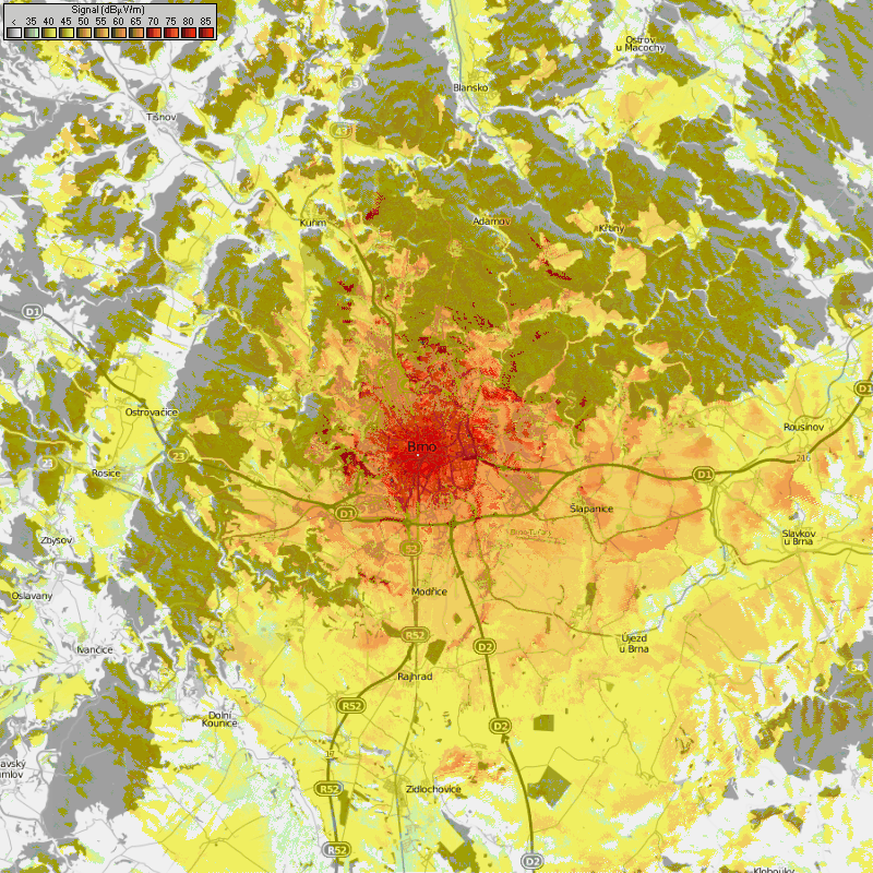 mapka 200W ERP D=50 pro Brno/Petrov 240+40m