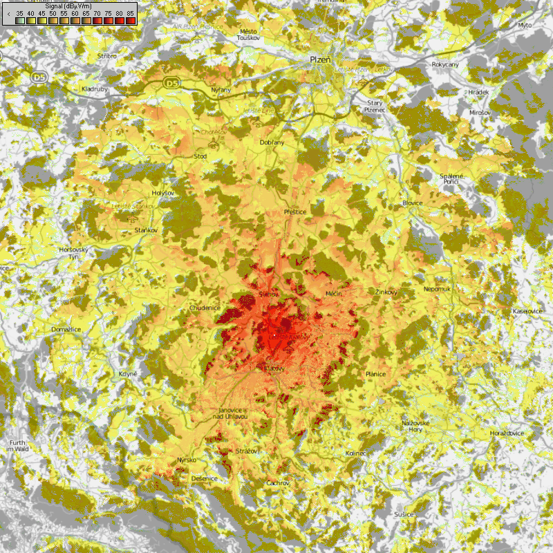 mapka 400W ERP D=340 pro: Klatovy/tpnovice 495+45m