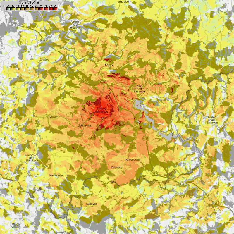 mapka 200W ERP D=120 pro: Trhov tpnov/T-Mobile 440+40m