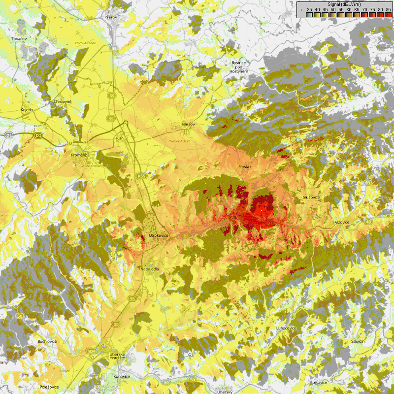 mapka 200W ERP pro Zln-Pluky 350+35m