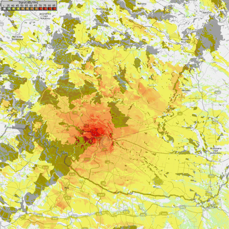 mapka 200W ERP D=340 pro: Znojmo/Dvokova 305+35m